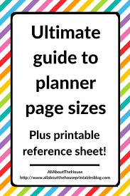 Ultimate Planner Page Size Guide With Printable Reference