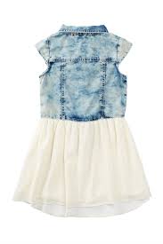 Pinc Premium Denim Body Chiffon Dress Little Girls Nordstrom Rack