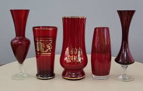 Ruby Red Glass Vases 5 Furniture