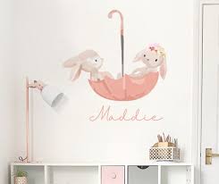 cute watercolour bunnies your decal