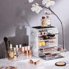 sorbus marble clear makeup organizer