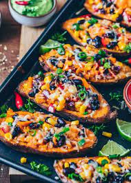 Loaded Mexican Style Sweet Potato Skins gambar png