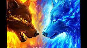 fire and ice wolves anime fire wolf hd