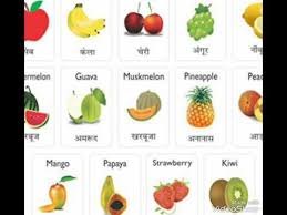 Fruit Names Chart English To Hindi