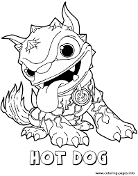 Www.cartonionline.com > coloring pages > skylanders coloring pages >. Skylanders Giants Fire Hot Dog Series1 Coloring Pages Printable
