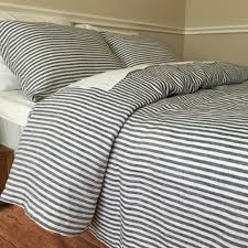White Striped Duvet Cover Striped Linen