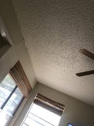 removing popcorn ceiling painted over