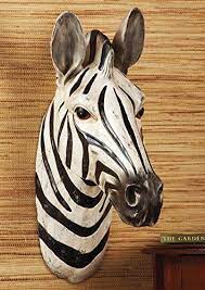 Lifelike Sculpted Zebra Head Wall Decor
