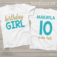 Birthday Girl Tenth Birthday Double Digits Glitter Shirt