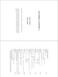 Algebra Liniowa 1 DR Teresa Jurlewicz | PDF