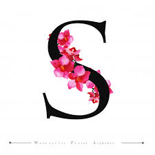 Premium Vector | Alphabet letter s watercolor floral background