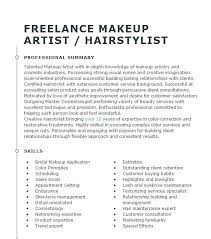 freelance makeup artist resume sle