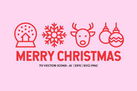 Merry Christmas Line Icons Vector Graphic By Abstractocreate Creative Fabrica