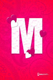 m letter hearten design hd wallpaper