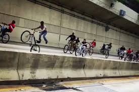 bicycles swarm vine street expressway