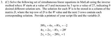 Simultaneous Linear Equations In Matlab
