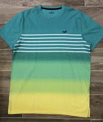 Mens Hollister Hombre Aqua Green Yellow T Shirt Size M