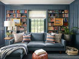 Slate Blue Living Room Walls Design Ideas