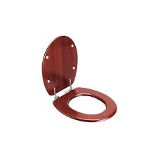 Mahogany Wooden Finish Toilet Lid