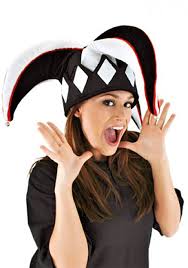 court jester plush black white hat mens black red white one size fun costumes