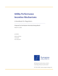 Pdf Utility Performance Incentive Mechanisms A Handbook