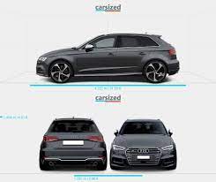 audi a3 2016 2020 dimensions side view