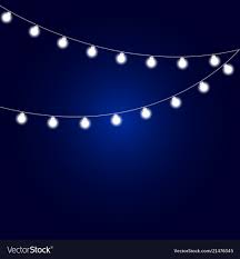 Christmas Fairy Light Bulbs On A Blue Background