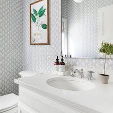 silver bathroom wallpaper design ideas