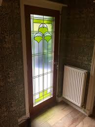 Ginkgo Overlay Stained Glass Door