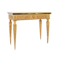 gold patinated and marble console