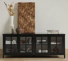 Media Console With Glass Cabinets