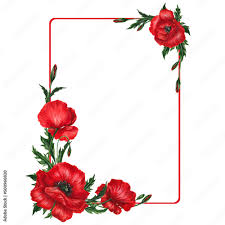 rectangle red frame with fl corners