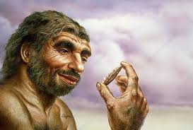 Neanderthal man holding stone tool - Stock Image - E438/0067 - Science  Photo Library