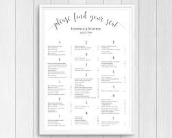 Printable Wedding Seating Chart Poster Seating Chart Sign