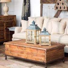Footed Old Pine Trunk Coffee Table In