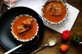 ghanaian light soup with goat meat