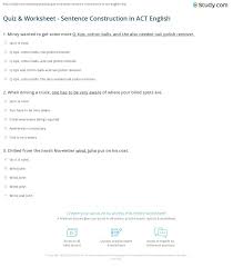 sentence construction in act english