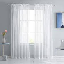 4 panels white sheer curtains 84 inches