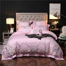 Egyptian Cotton Pink Blue Bedding Set