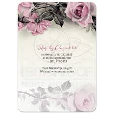 80th Birthday Invitation Vintage Pink Grey Rose