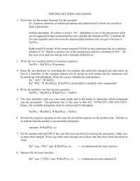 Writing Net Ionic Equations