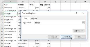 find select in excel in easy steps