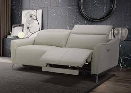 Vig Furniture Divani Casa Prairie Modern Light Grey Leather Dual Electric Sofa Recliner With Electric Headrest