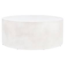 More buying choices $101.56 (16 used & new offers) convenience concepts oslo round coffee table, glossy white. Cecil Modern Round White Concrete Outdoor Coffee Table 31 W 40 W Kathy Kuo Home