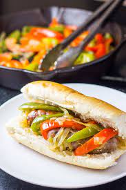 Sausage And Peppers Sandwich Recipe gambar png