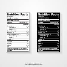 nutritional facts label