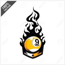 Billiard 9 Ball Flame Badge Logo Vector Royalty Free SVG, Cliparts,  Vectors, and Stock Illustration. Image 130666805.