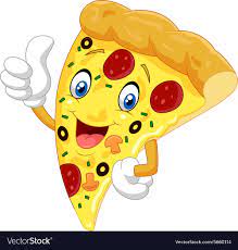 cartoon pizza giving thumb up royalty