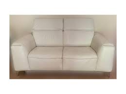 trionfo 2 seater sofas in white leather