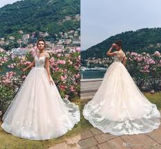 Discount 2019 Romantic Pink With White Lace Appliques Wedding Dresses A Line Cap Sleeve Sheer Neck Long Bridal Gowns Robe De Marriage Plus Size
